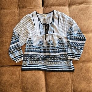 Tantrums Long Sleeve Tie Front Blouse